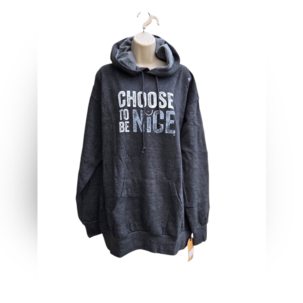MV Sport Dark Gray 'Choose to Be Nice' Hoodie Unisex